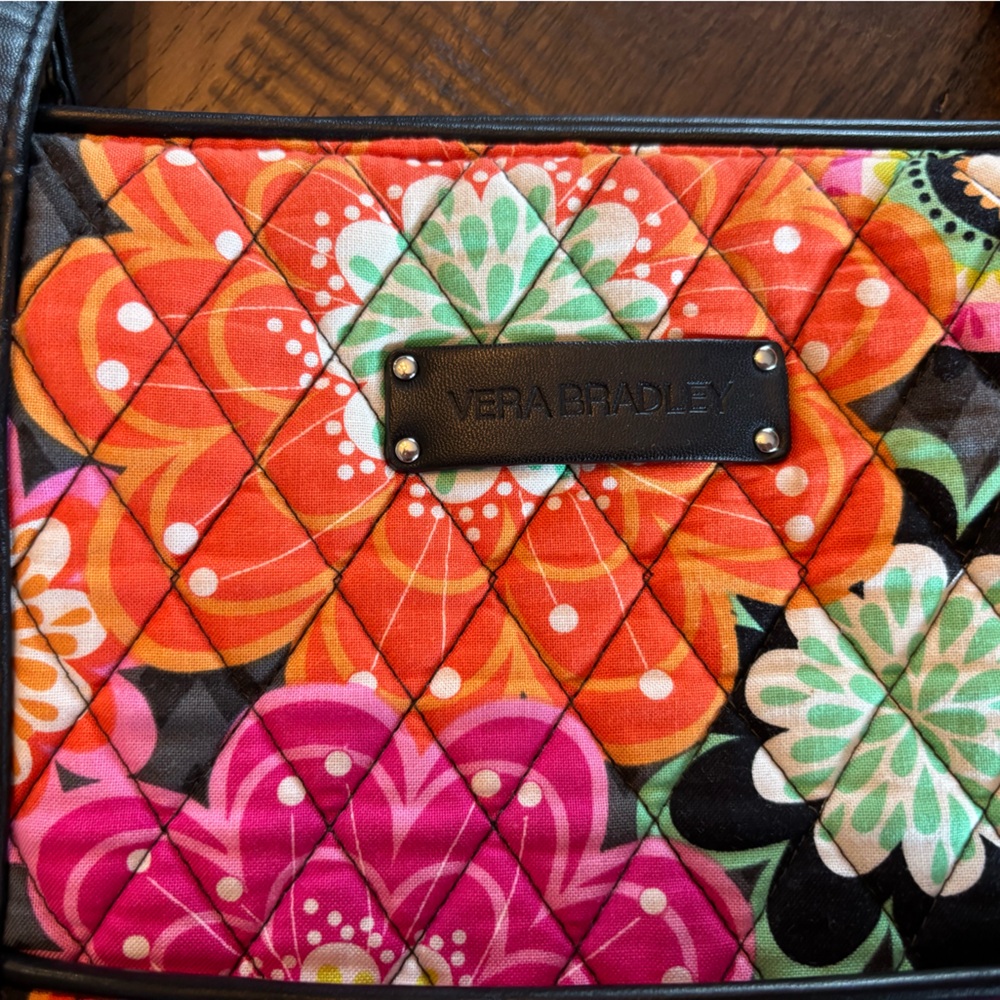 Vera Bradley Vibrant Floral Quilted Tote - Orange and Pink